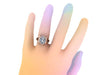 Oval Moissanite Engagement Ring Unique Engagement Ring  Heart 14k White Gold Engagment Ring Diamond Valentine's Gift Wedding Ring - V1137