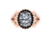 Moissanite Engagement Ring Unique Engagement Ring Heart Wedding Ring Genuine Black Diamond Holiday Gift Items Gemstone 14k Gold-V1137