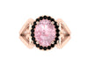 Morganite Engagement Ring Black 14k Gold Ring Heart Ring Genuine Black Diamond Valentine's Gift Items Gemstone Custom Jewelry Love - V1137