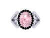 Morganite Engagement Ring Black 14k Gold Ring Heart Ring Genuine Black Diamond Valentine's Gift Items Gemstone Custom Jewelry Love - V1137
