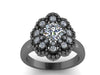 Forever Brilliant Moissanite Engagement Ring Diamond Wedding Ring 14k White Gold Bridal Ring Flower Proposal-V1141