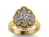 Forever Brilliant Moissanite Engagement Ring Diamond Wedding Ring 14k White Gold Bridal Ring Flower Proposal-V1141