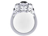 Natural Black Diamond Engagement Ring Vintage Engagement Ring Diamond Ring Filigree Design 14k White Gold Bridal Ring Wedding Unique - V1145