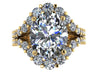 Moissanite Engagement Ring 14K White Gold Oval Moissanite Center Natural White Diamond Ring Custom Jewelry Gifts For Her Celebrity - V1146