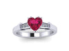 Ruby Ring Heart Shape Ruby Engagement Ring Diamond Engagement Ring 14k Yellow, White, Black, Rose Gold Wedding Ring Engagement Ring Unique Bridal Vintage -V1148