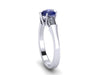 Heart Blue Sapphire Engagement Ring Diamond Engagement Ring 14k White, Black, Rose, Yellow Gold Wedding Ring Sparkly Engagement Ring Unique Bridal Vintage-V1148