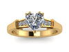 Heart Charles & Colvard Forever Brilliant Moissanite Diamond Engagement Ring 14k White, Black, Rose, or Yellow Gold Wedding Ring Sparkly Unique Ring Vintage - V1148