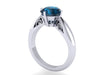 London Blue Topaz Engagement Ring 14k Black/White/Rose/Yellow Gold Solitaire Ring Unique Engagement Ring Fine Jewelry Filigree Engagement Ring Unique - V1150