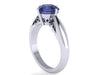 Blue Sapphire White/Black/Yellow/Rose Gold Engagement Ring Solitaire Ring Unique Engagement Ring Fine Jewelry Filigree Sapphire Engagement Ring Unique  -V1150