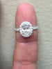 Oval Forever Brilliant Moissanite Engagement Ring Genuine Diamond Halo Ring 14k White Gold Ring Unique Engagement Ring Etsy Rings - V1151