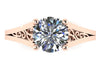 Forever One Moissanite Engagement Ring Wedding Ring 14K Gold Unique Bridal Ring Filigree Design Fine Jewelry Chrsitmas Gift - V1155