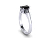 Black Diamond Engagement Ring 14k White Gold Wedding Ring Sparkly Engagement Ring Unique Etsy Fine Jewelry Elegant Engagement Ring - V1147