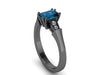 London Blue Topaz Engagement Ring 14k Black Gold Wedding Ring Sparkly Engagement Ring Unique Unique Diamond Etsy Fine Jewelry Ring - V1147