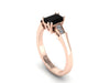 Rose Gold Black Diamond Engagement Ring Wedding Ring 14k Gold Engagement Ring Unique Etsy Fine Jewelry Elegant Engagement Ring Gems - V1147