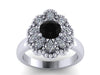 Unique Engagement Ring Natural Black Diamond Engagement Ring Wedding Ring 14k White Gold Bridal Ring Jewelry Black Diamond Fine Jewel- V1141