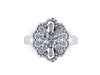 Forever One Moissanite Engagement Ring Diamond Wedding Ring 14k White Gold Bridal Ring Flower Proposal Ring Statement Ring - V1141