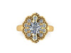 Yellow Gold Engagement Ring Forever One Moissanite Engagement Ring Diamond Wedding Ring 14k White Gold Bridal Ring Flower Unique-V1141