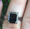 Solitaire Black Diamond Engagement Ring 14K Black Gold Engagement Ring Emerald Diamond Fine Jewelry Gift Custom Made Rings Etsy Jewels-V1100