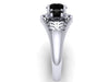 Black Diamond Engagement Ring Edwardian Ring 14K White Gold Engagement Natural Black Diamonds Vintage Ring Filigree Design Ring Love- V1144