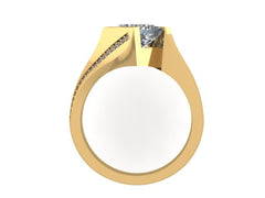 Unique Engagement Ring Forever Brilliant Princess Cut Moissanite Wedding Ring Diamond Rings 14k Yellow Gold Ring Fine Modern Design - V1142