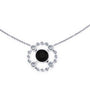 Black Diamond Necklace 14K White Gold Necklace with 5mm Black Diamond Center Valentine's Gift Women's Jewelry Gemstone Necklace Gems- V1074