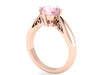 Morganite Rose Gold Engagement Ring Solitaire Ring Unique Engagement Ring Fine Jewelry Filigree Engagement Ring Unique Bridal Jewelry -V1150