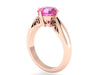 Pink Sapphire Rose Gold Engagement Ring Solitaire Ring Unique Engagement Ring Fine Jewelry Filigree Sapphire Engagement Ring Unique  -V1150