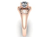 Rose Gold Engagement Ring Edwardian Forever One Moissanite Engagement Ring 14K Vintage Ring Filigree Design Ring Statement Ring- V1144