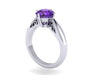Amethyst Engagement Ring 14k White Gold Solitaire Ring Unique Engagement Ring Fine Jewelry Filigree Amethyst Engagement Ring Unique - V1150
