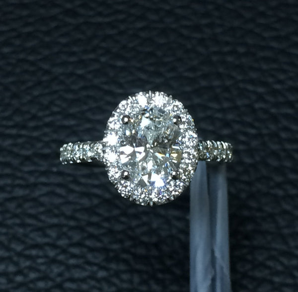 Platinum Engagement Ring Forever Brilliant Moissanite Engagement Ring Genuine Diamond Halo Ring Unique Engagement Ring Etsy Rings - V1151