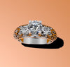 Platinum Engagement Ring Diamond Engagement Ring with 6.5mm Round Charles & Colvard Forever One Moissanite Ctr Fine Jewelry - V1040