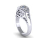 Forever One Moissanite Engagement Ring Vintage Engagement Ring Diamond Ring Filigree Design 14k White Gold Bridal Ring Wedding Ring - V1145