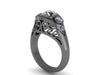 Forever One Moissanite Engagement Ring Vintage Engagement Ring Diamond Ring Filigree Design 14k Black Gold Bridal Ring Wedding Love - V1145