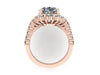 Diamond Engagement Ring 14K White Gold Oval Moissanite Center Natural White Diamond Ring Custom Jewelry Gifts For Her Celebrity - V1146