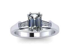 Charles & Colvard Forever One Moissanite Diamond Engagement Ring 14k White Gold Wedding Ring Sparkly Engagement Ring Unique GIfts - V1147
