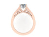 Forever One Moissanite Engagement Ring Wedding Ring 14K Rose Gold Unique Bridal Ring Filigree Design Fine Jewelry Chrsitmas Gift - V1155
