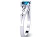 London Blue Topaz Engagement Ring Wedding Ring 14K White Gold Unique Bridal Ring Filigree Design Fine Jewelry Chrsitmas Gift Edwardian-V1155