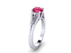 Ruby Engagement Ring Wedding Ring 14K White Gold Unique Bridal Ring Filigree Design Fine Jewelry Chrsitmas Gift Edwardian Holiday Gift-V1155