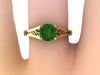 Emerald Engagement Ring Wedding Ring 14K Yellow Gold Unique Bridal Ring Filigree Design Fine Jewelry Chrsitmas Gift Edwardian Green -V1155