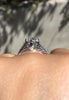 Edwardian Engagement Ring Platinum Ring Diamond Engagement Ring 7mm Round White Sapphire Engagement Ring Wedding Ring Bridal Ring - V1057