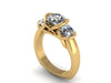 Forever One Moissanite Engagement Ring 14k Yellow Gold Ring Statement Ring Flower Engagement Ring  Unique Engagement Ring Bridal Ring- V1070