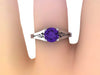 Amethyst Engagement Ring Wedding Ring 14K White Gold Unique Bridal Ring Filigree Design Fine Jewelry Chrsitmas Gift Edwardian Holiday -V1155