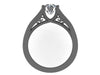 Forever One Moissanite Engagement Ring Wedding Ring 14K Black Gold Unique Bridal Ring Filigree Design Fine Jewelry Chrsitmas Gift - V1155