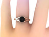 Black Diamond Engagement Ring Wedding Ring 14K Rose Gold Unique Bridal Ring Filigree Design Fine Jewelry Valentine's Gift Edwardian - V1155