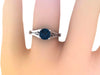 London Blue Topaz Engagement Ring Wedding Ring 14K White Gold Unique Bridal Ring Filigree Design Fine Jewelry Chrsitmas Gift Edwardian-V1155