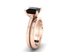 RESERVED for Mrs. Diaz - 1st of 5 Payments - Custom Made Princess Cut 2ct Natural Black Diamond Bridal Set 14K Rose Gold Ring - V1132