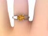 Oval Citrine Engagement Ring 14k White Gold Diamond Ring Proposal Fine Jewelry Filigree Engagement Ring Marriage Bridal Genuine Gems - V1160