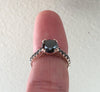 Black Diamond Engagement Ring Weding Ring Fine Jewelry Anniversary 14K Rose Gold Ring with 7mm Round Black Natural Diamond Center - V1029