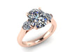 Oval Forever One Moissanite Engagement Ring 14k Rose Gold Three-Stone Wedding Ring Unique Engagement Jewelry Classic Marriage Ring  -V1164