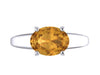 Oval Citrine Engagement Ring 14k White Gold Diamond Ring Proposal Fine Jewelry Filigree Engagement Ring Marriage Bridal Genuine Gems - V1160